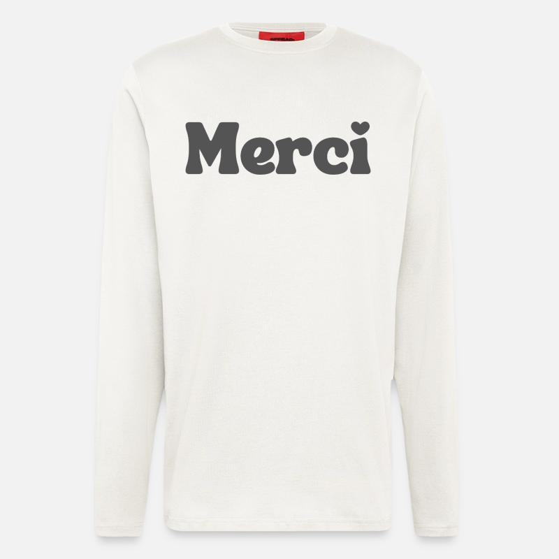 Merci - Langarmshirt - made by SPREAD - OFF WHITE