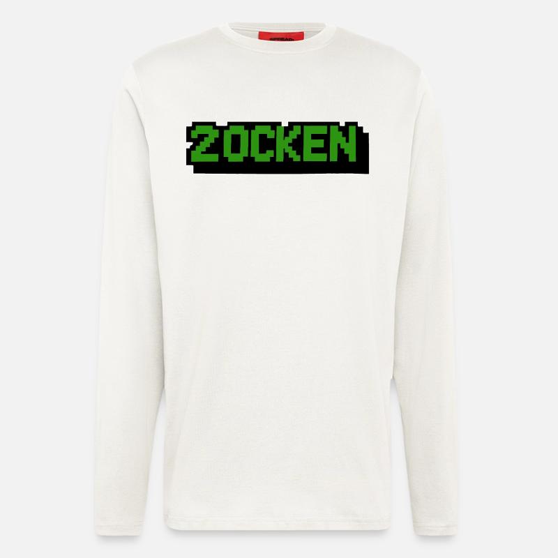 Lettering Zocken Retro Computer - Longsleeve - made by SPREAD  - OFF WHITE
