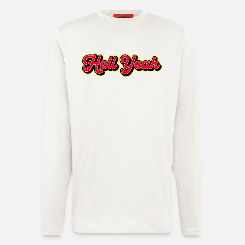 Hell Yeah 3D Retro Script - Longsleeve - made by SPREAD  - OFF WHITE