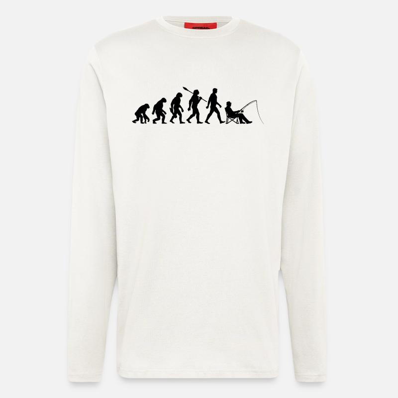Evolution - Fishing, Angler Gift - Longsleeve - made by SPREAD  - OFF WHITE