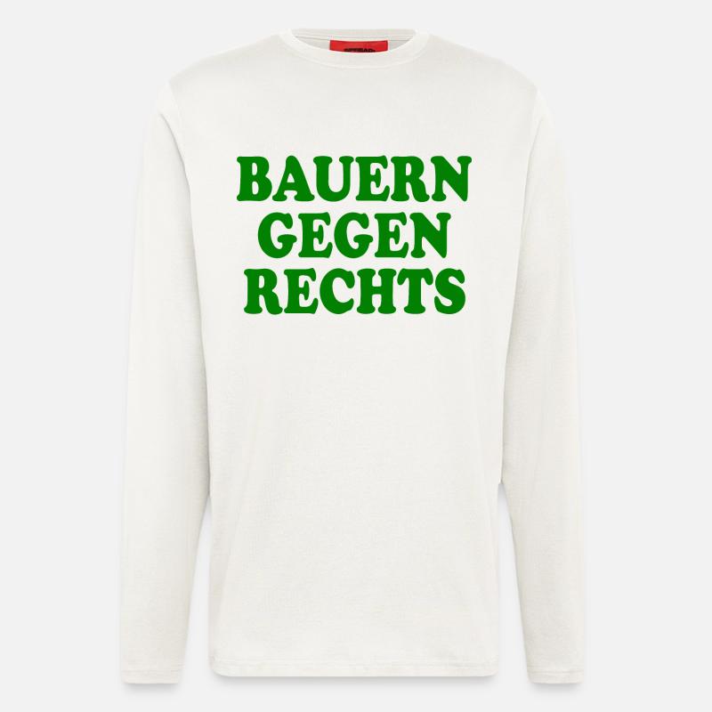 bauern gegen rechts - Langarmshirt - made by SPREAD  - OFF WHITE
