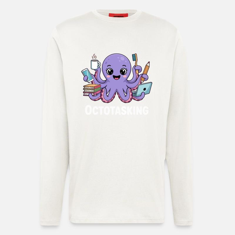 Octotasking Krake im Multitasking Modus - Langarmshirt - made by SPREAD - undefined