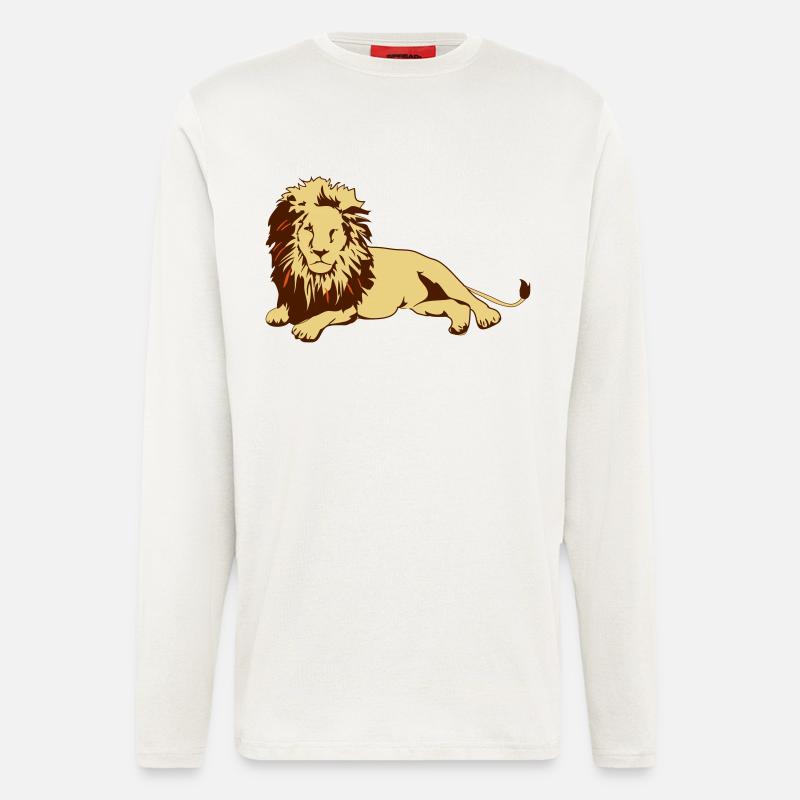 Löwe (liegend) - Langarmshirt - made by SPREAD  - OFF WHITE