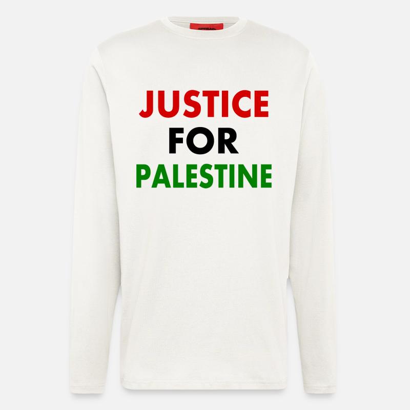 Justice for palestine - Langarmshirt - made by SPREAD  - OFF WHITE