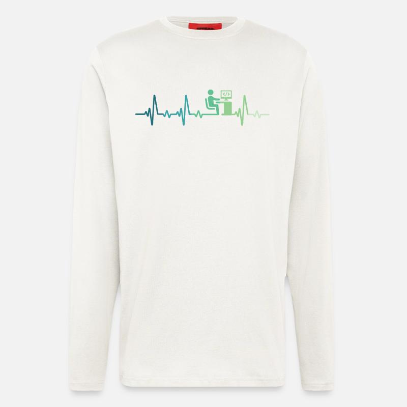 Heartbeat Programmer Developer - Longsleeve - made by SPREAD  - OFF WHITE