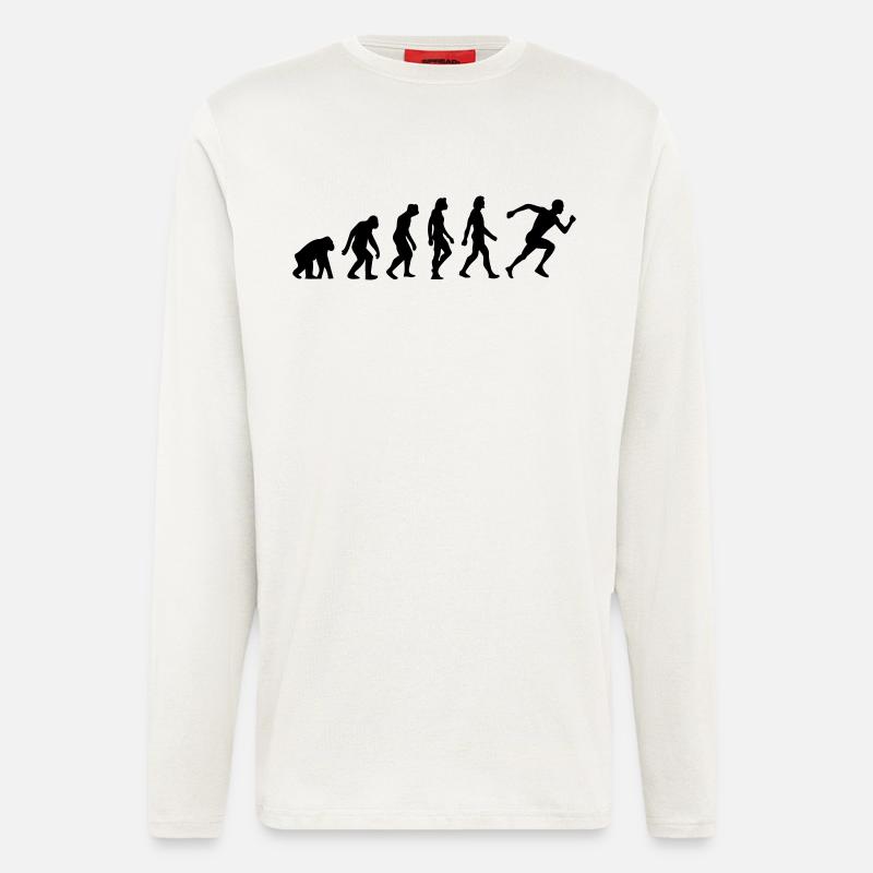 Die Evolution von Laufen - Langarmshirt - made by SPREAD  - OFF WHITE