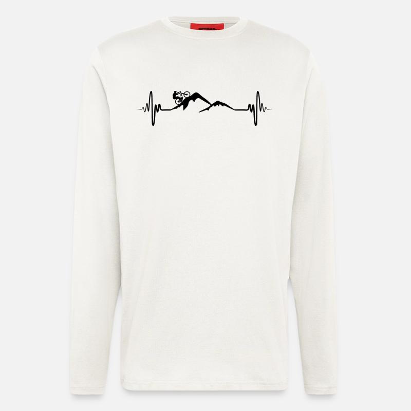 Mountain bikers ECG palpitations - Longsleeve - made by SPREAD  - OFF WHITE