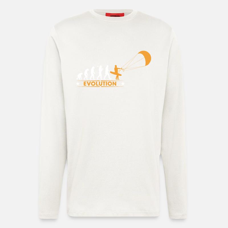Kitesurf - evolution - Manches longues bio décontracté fabriqué en UE - OFF WHITE