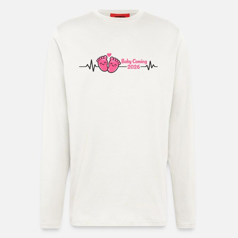 Mama 2026 Herzschlag Werdende Mutter 2026 - Langarmshirt - made by SPREAD  - OFF WHITE