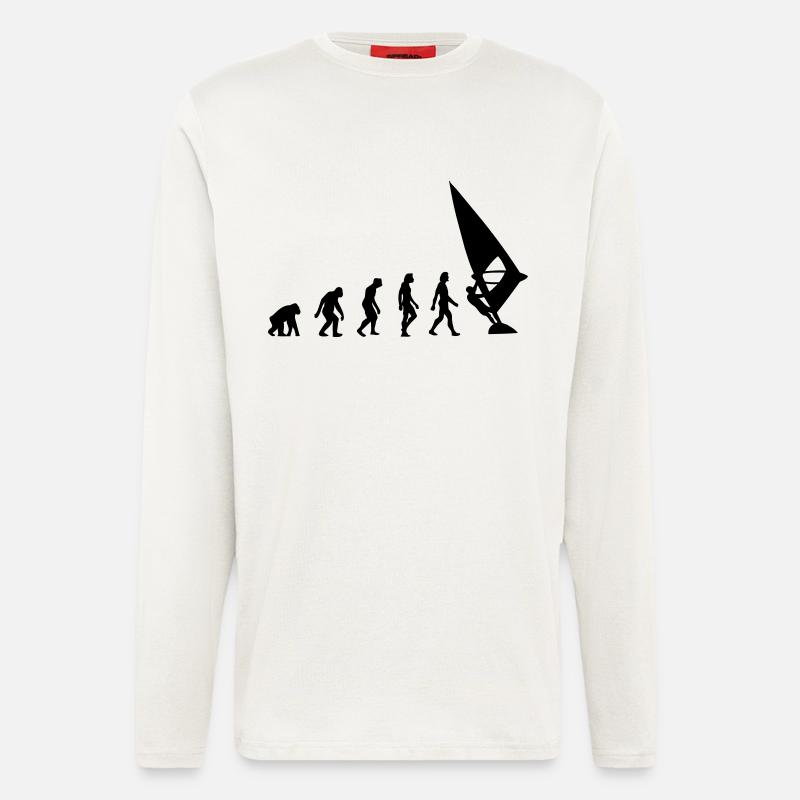 Die Evolution von Windsurfing - Langarmshirt - made by SPREAD  - OFF WHITE