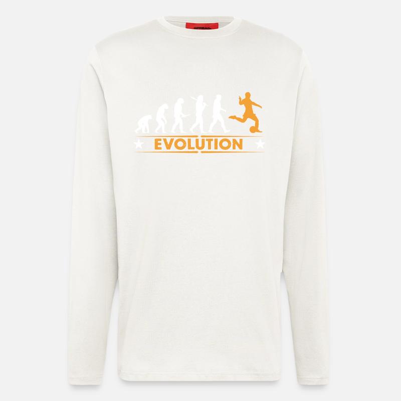 Football evolution - orange/white - Longsleeve - made by SPREAD  - OFF WHITE