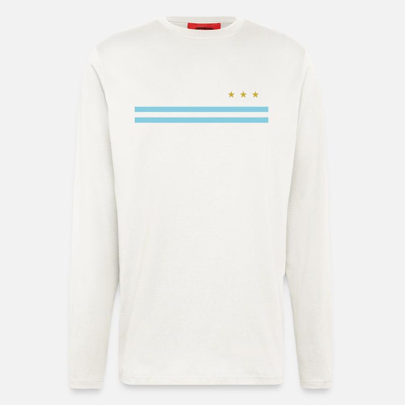 Champion d’Argentine - Stars - Manches longues bio décontracté fabriqué en UE - OFF WHITE