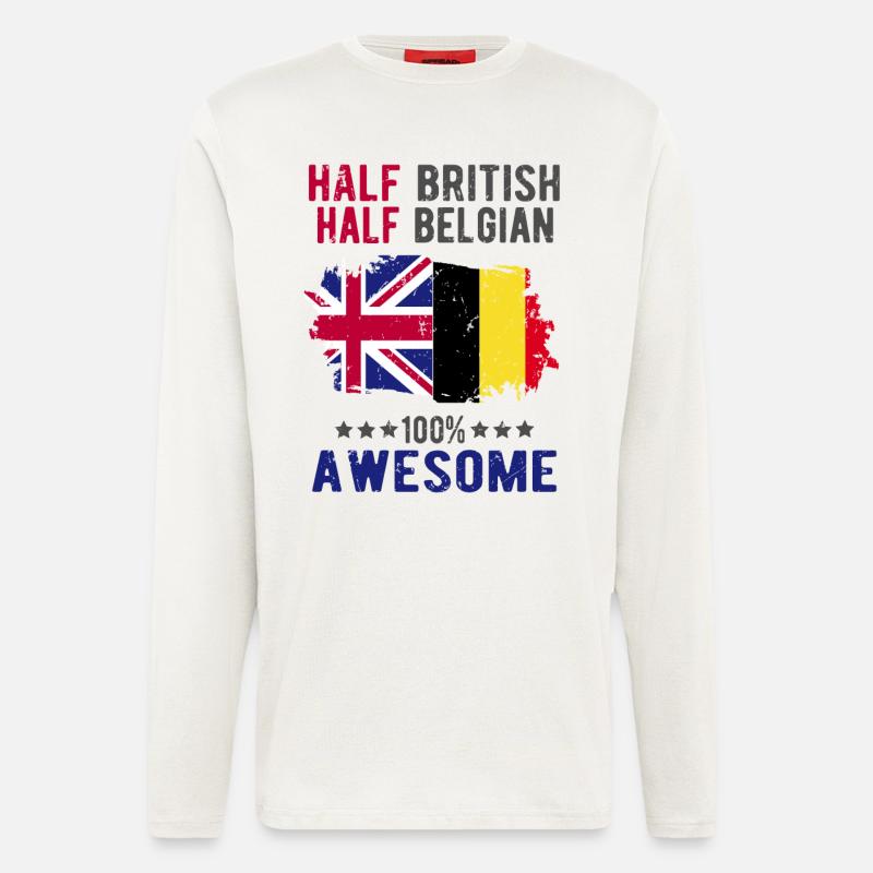 Half British Half Belgian - Longsleeve - made by SPREAD  - OFF WHITE