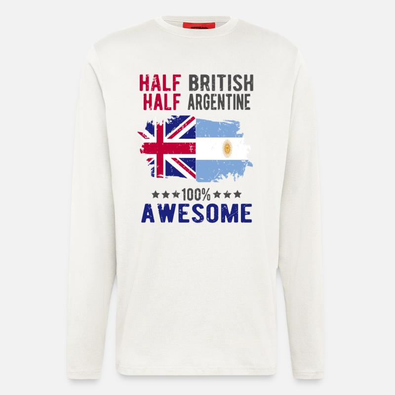 Halb Brite Halb Argentiner - Langarmshirt - made by SPREAD  - OFF WHITE