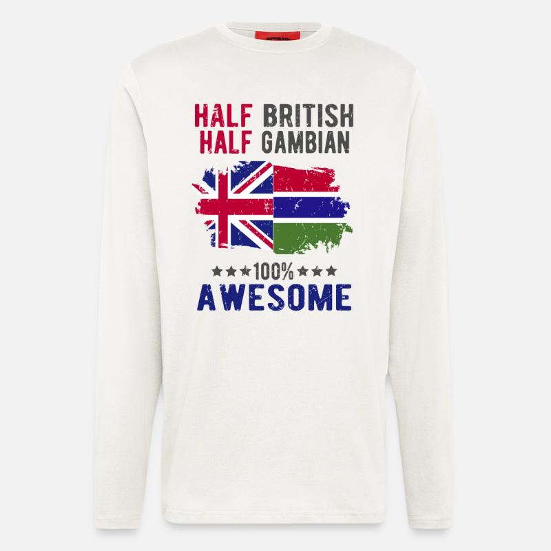 Halb Brite Halb Gambier - Langarmshirt - made by SPREAD  - OFF WHITE
