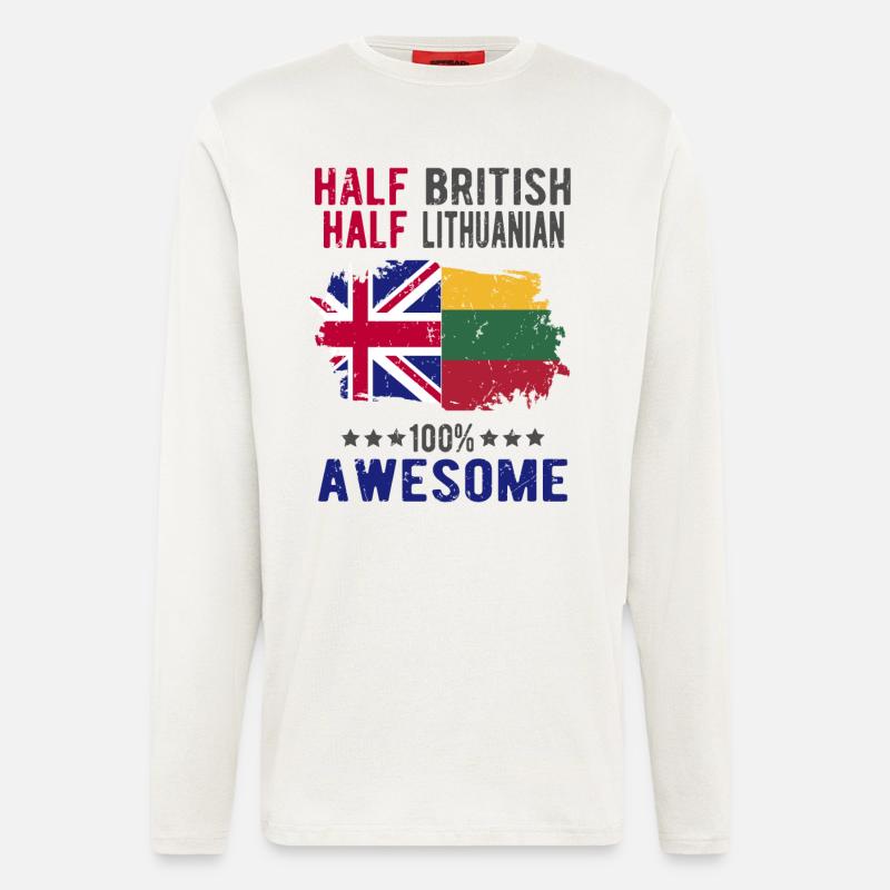 Half British Half Lithuanian - Longsleeve - made by SPREAD  - OFF WHITE