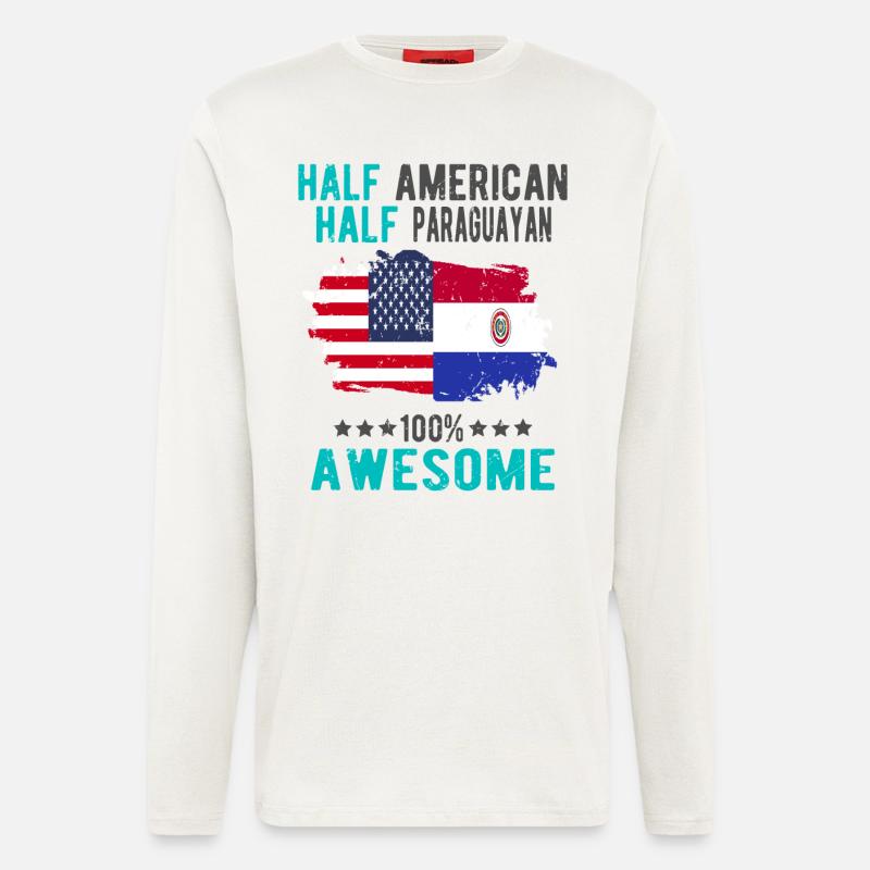 Half American Half Paraguayan - Longsleeve - made by SPREAD  - OFF WHITE