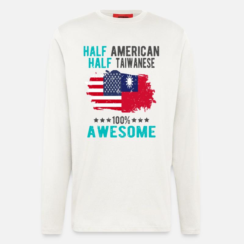 Half American Half Taiwanese - Longsleeve - made by SPREAD  - OFF WHITE