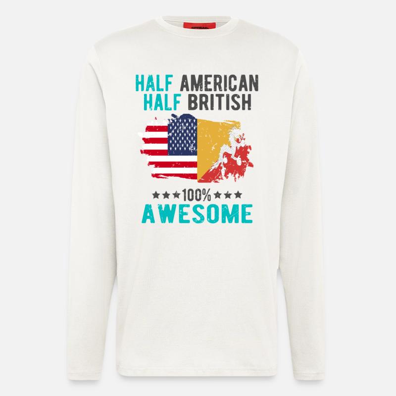 Half American Half British - Longsleeve - made by SPREAD  - OFF WHITE