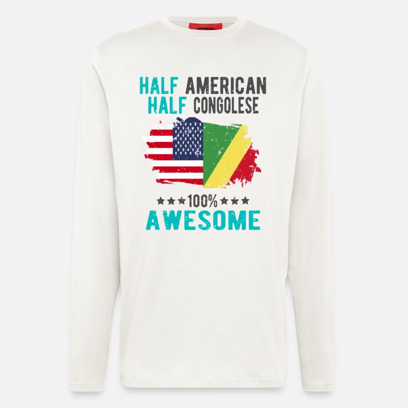 Half American, half Congolese - Longsleeve - made by SPREAD - OFF WHITE