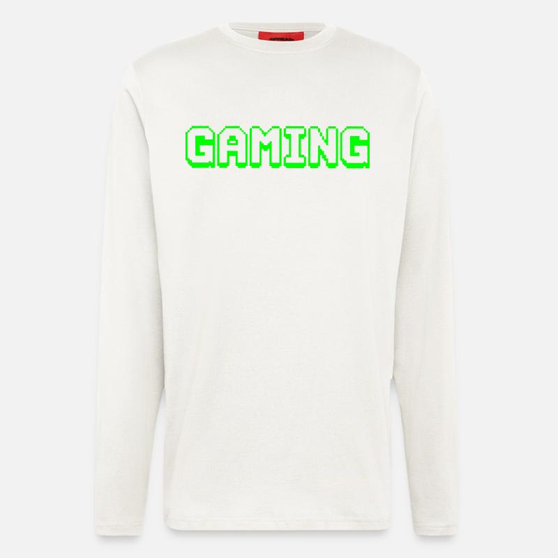 Neon Pixel Gaming Design - Langarmshirt - made by SPREAD  - OFF WHITE