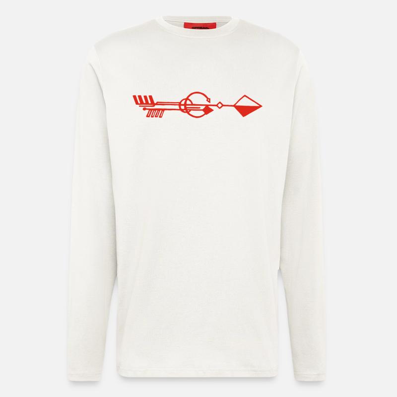 Flèche rouge étrange - Manches longues bio décontracté fabriqué en UE - OFF WHITE