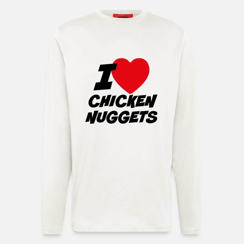Ich liebe Chicken Nuggets - Langarmshirt - made by SPREAD  - OFF WHITE