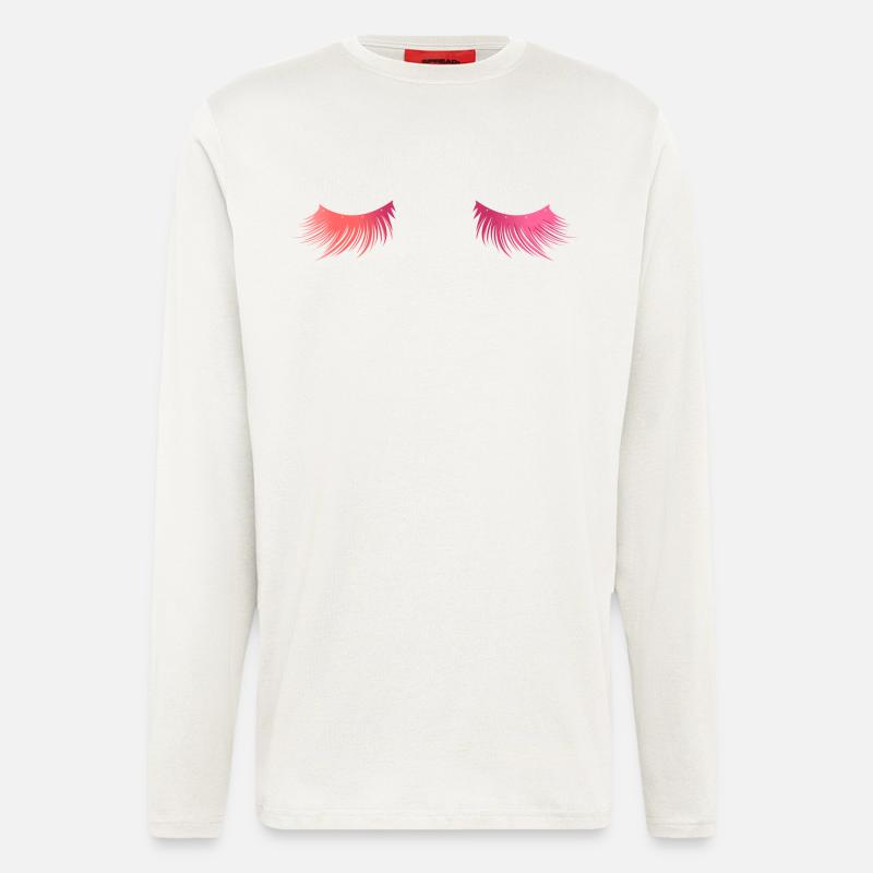 Lange schöne Wimpern - Geschenk - Langarmshirt - made by SPREAD - OFF WHITE