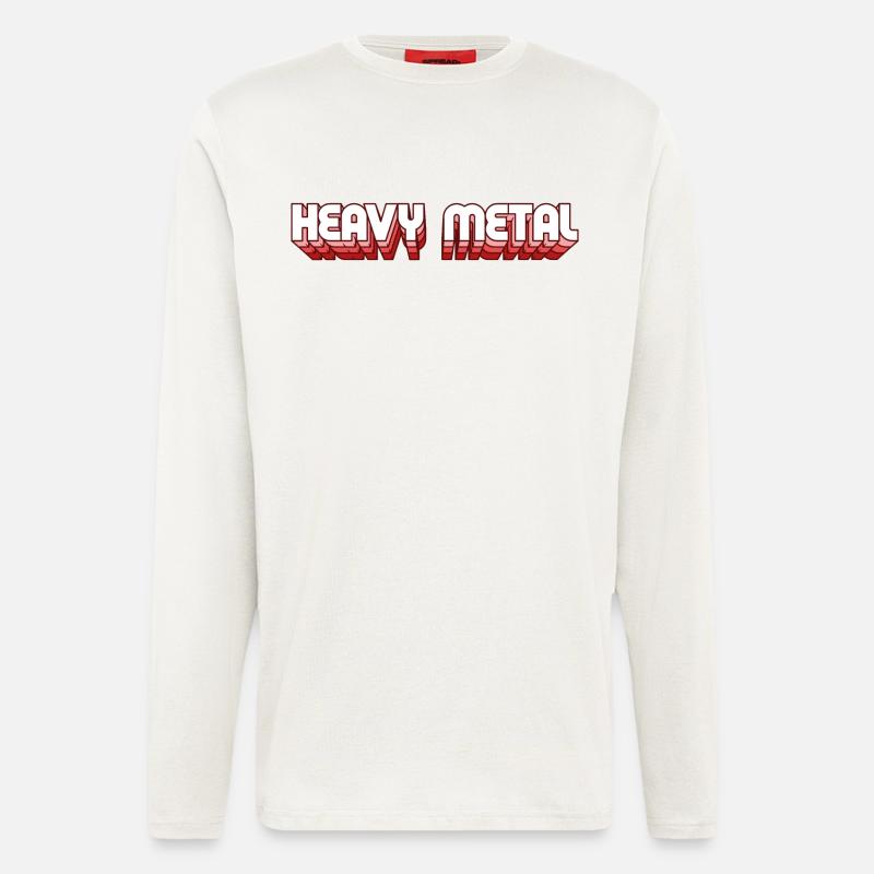 Heavy-Metal-Retro-Stil 3D-Text-Logo - Langarmshirt - made by SPREAD - OFF WHITE