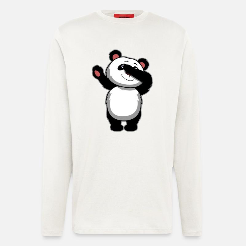 Dabbing Panda Bear - Dab Panda - Longsleeve - made by SPREAD  - OFF WHITE