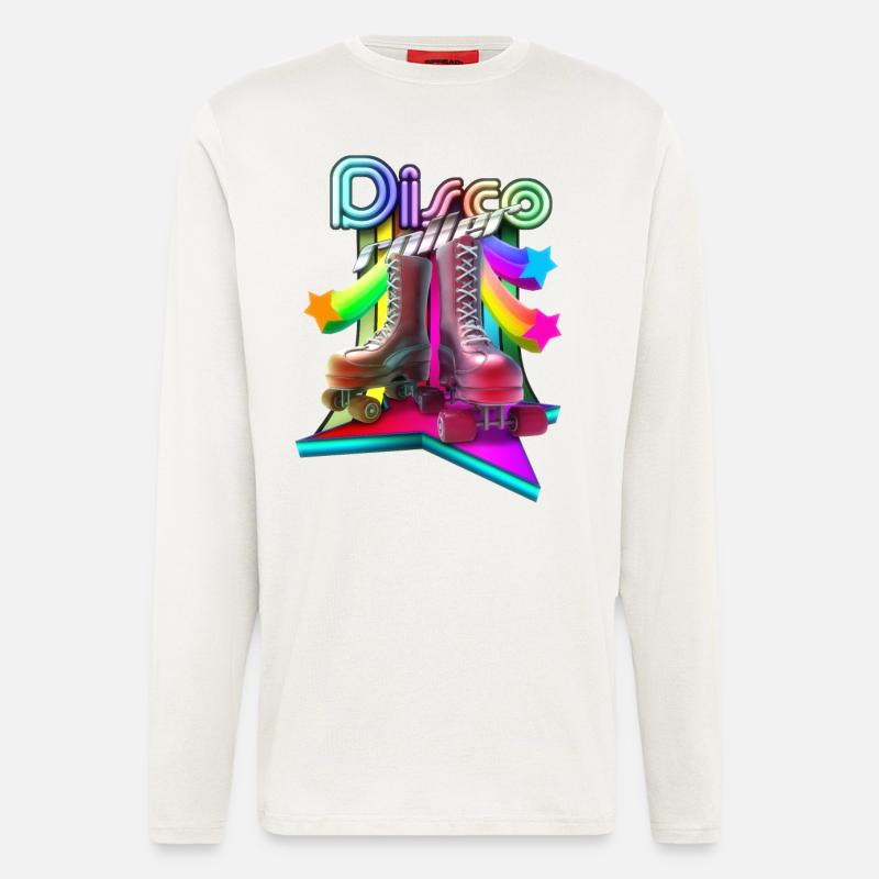 Disco rouleau 3D - Manches longues bio décontracté fabriqué en UE - OFF WHITE