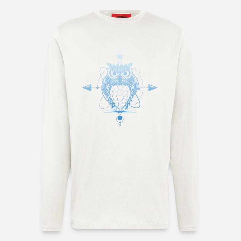 Eule Blau - Langarmshirt - made by SPREAD  - OFF WHITE