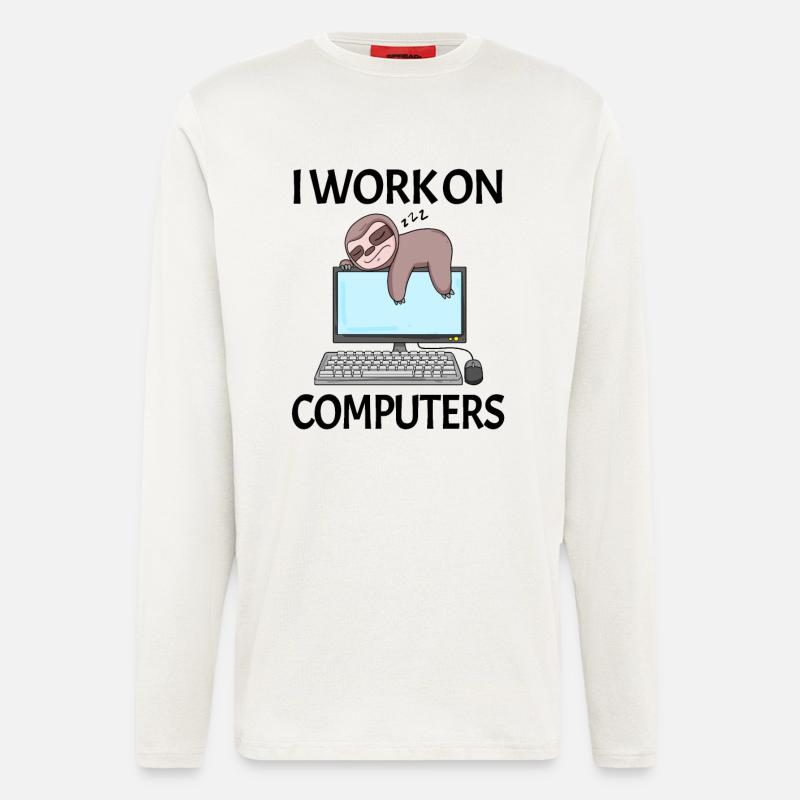 Computer Nerd Programmer Men Gift - Longsleeve - made by SPREAD  - OFF WHITE