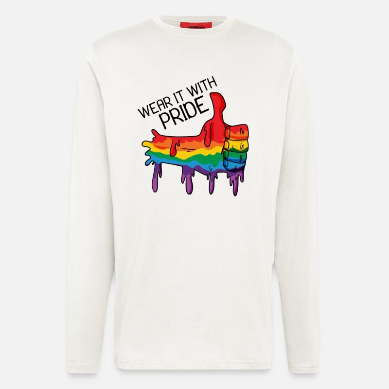 Gay Pride Geschenk - Langarmshirt - made by SPREAD  - OFF WHITE