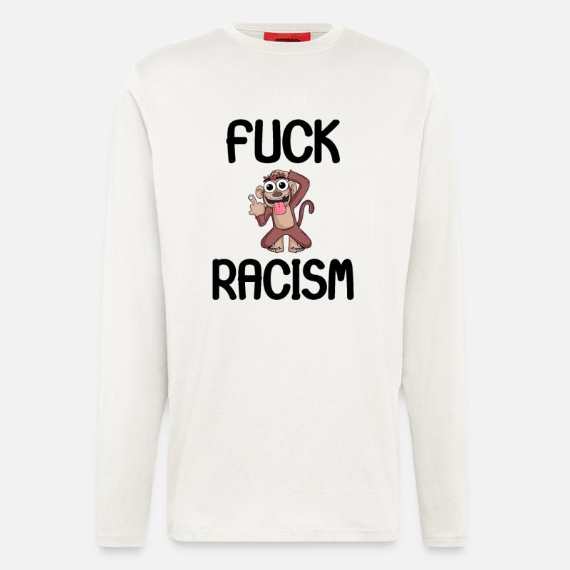 Gegen Rassismus - Langarmshirt - made by SPREAD  - OFF WHITE