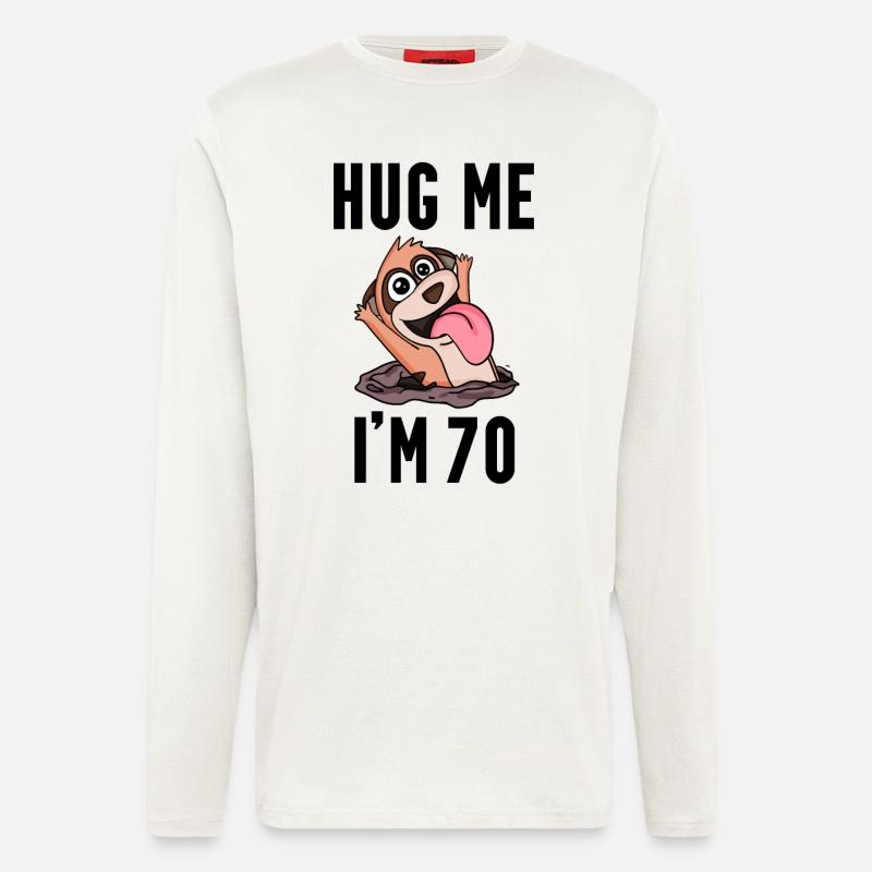 70 birthday - 70 years - hug - Longsleeve - made by SPREAD  - OFF WHITE