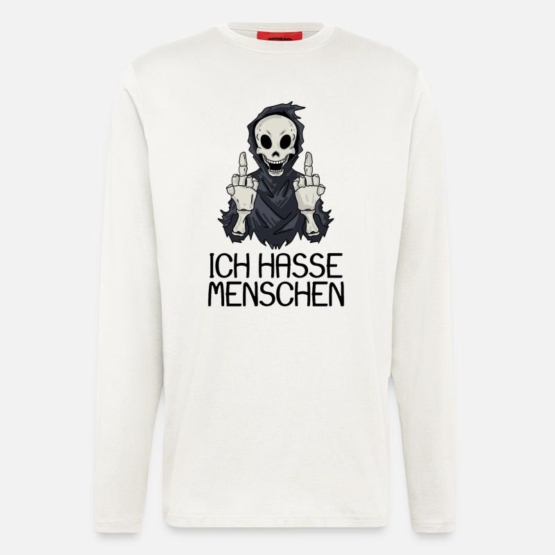 Ich hasse Menschen - Langarmshirt - made by SPREAD  - OFF WHITE