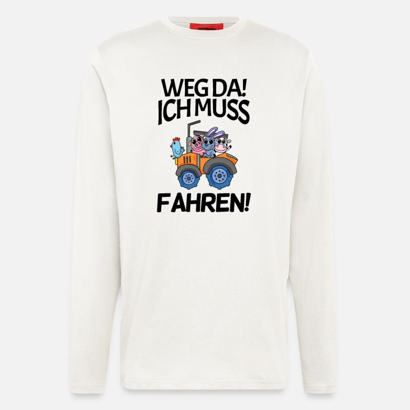 Traktor Trecker Spruch - Langarmshirt - made by SPREAD  - OFF WHITE