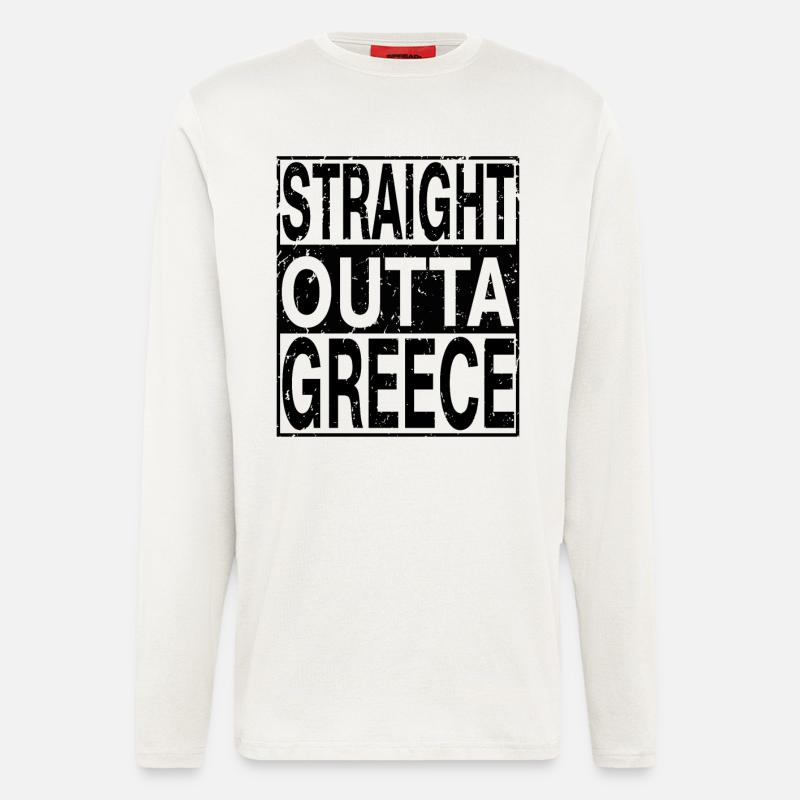 Greece Straight outta Greece - Longsleeve - made by SPREAD  - OFF WHITE