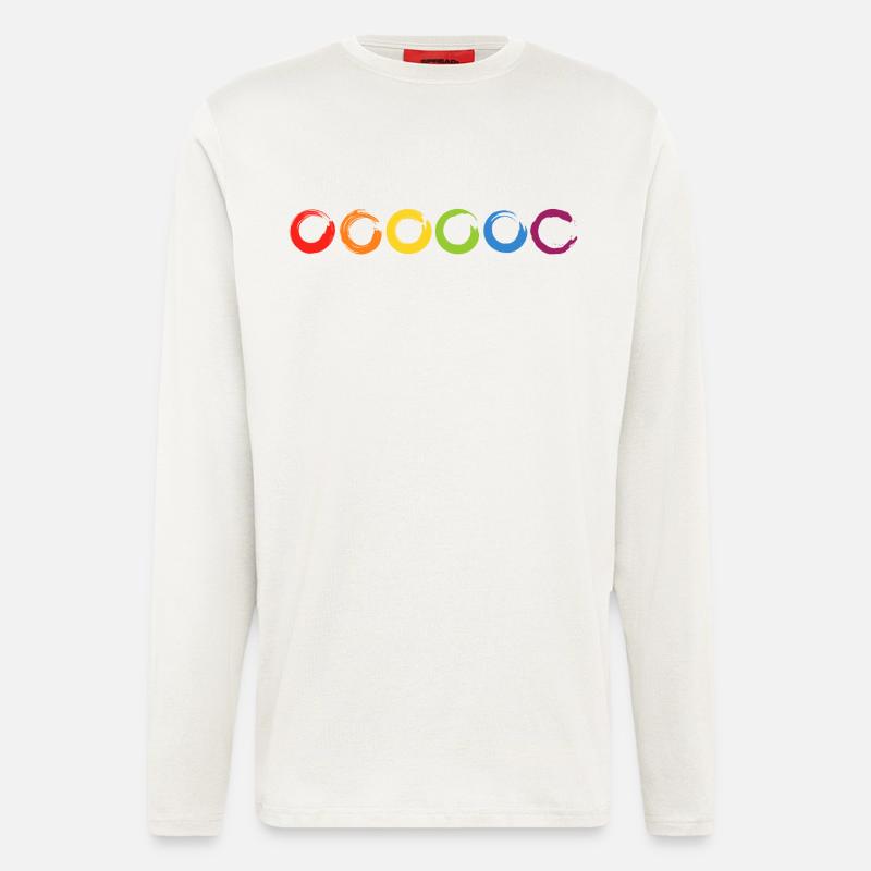6 gemalte Kreise aus farbigen Pinselstrichen - Langarmshirt - made by SPREAD  - OFF WHITE