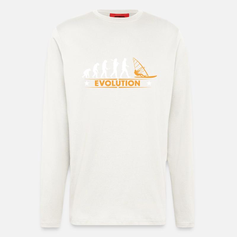 Windsurfen Evolution - orange/weiss - Langarmshirt - made by SPREAD  - OFF WHITE