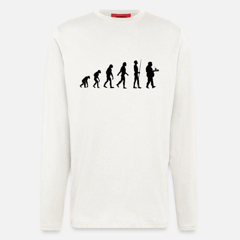 Evolution des Essens - Langarmshirt - made by SPREAD  - OFF WHITE