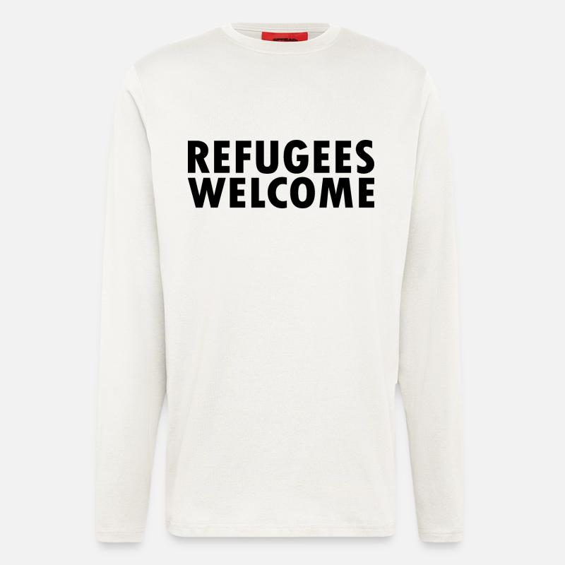 refugees welcome - Langarmshirt - made by SPREAD  - OFF WHITE