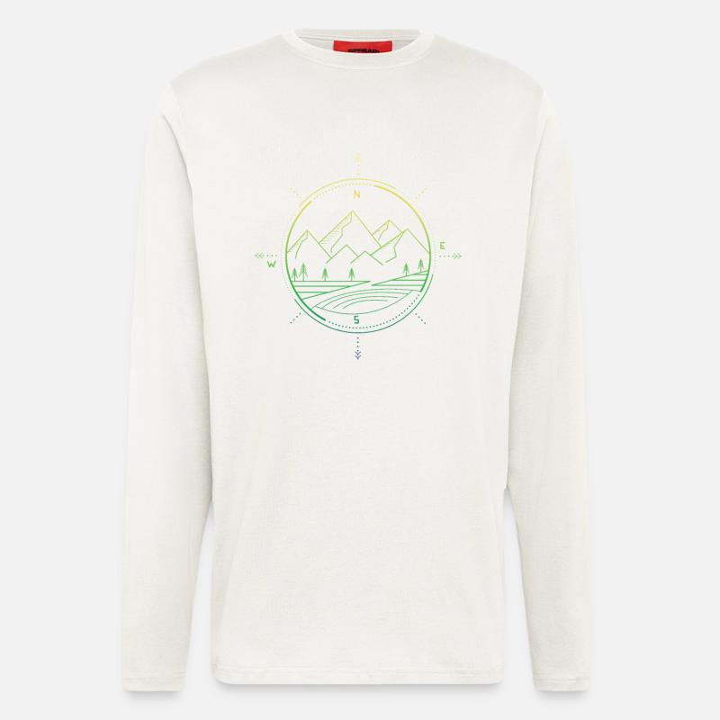 Mountains compass - Longsleeve - made by SPREAD  - OFF WHITE