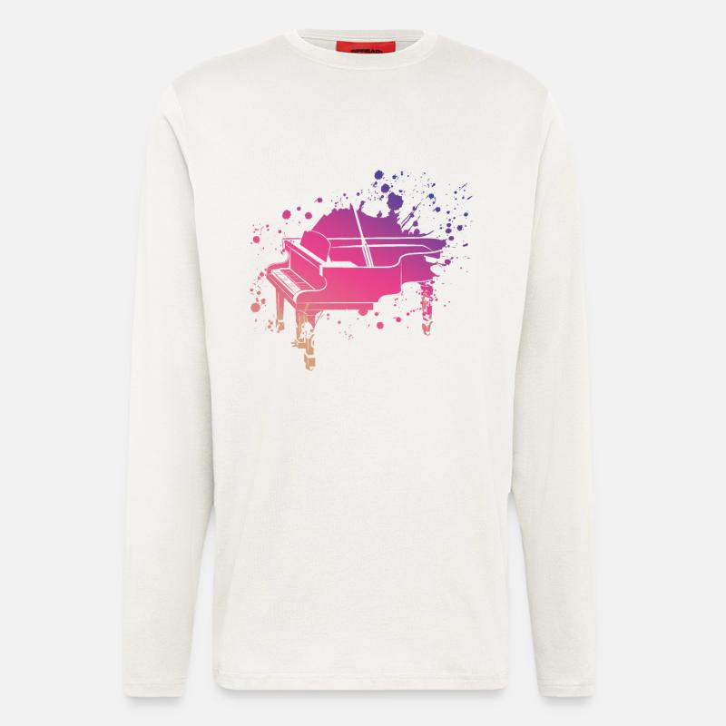 Klavier Splach - Langarmshirt - made by SPREAD  - OFF WHITE