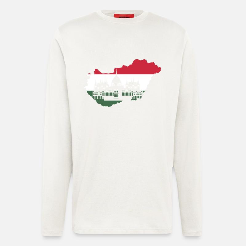 Ungarn Budapest - Langarmshirt - made by SPREAD  - OFF WHITE