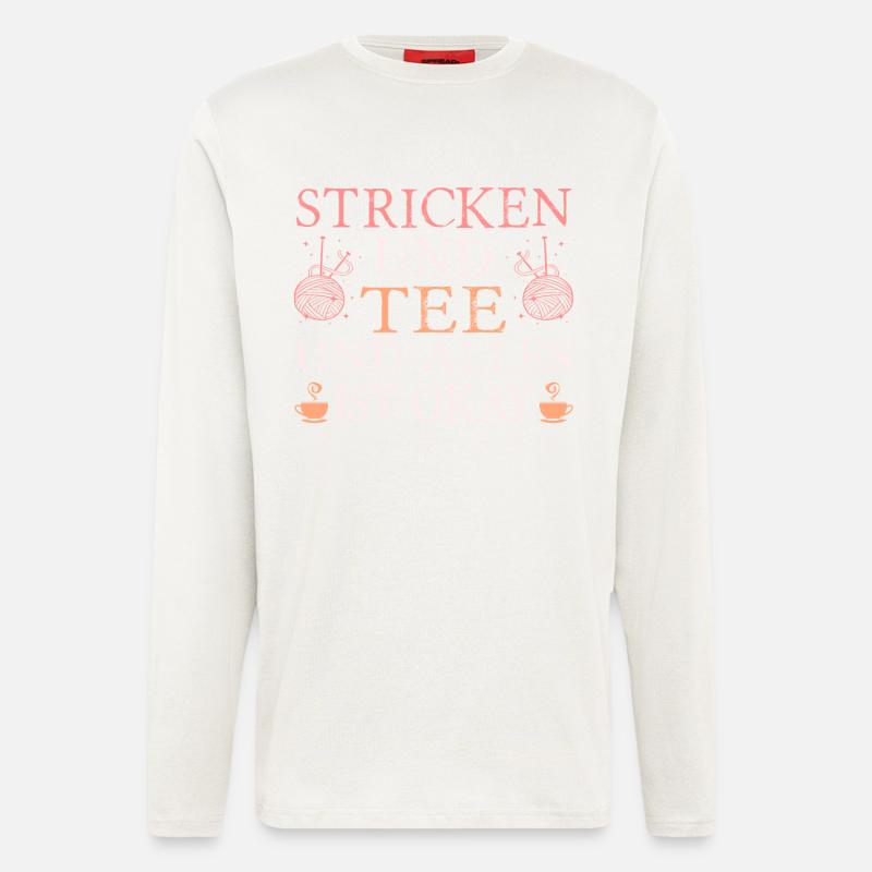 Stricken und Tee - Langarmshirt - made by SPREAD  - OFF WHITE