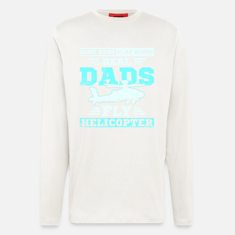 Dads fly helicopter - Longsleeve - made by SPREAD  - OFF WHITE