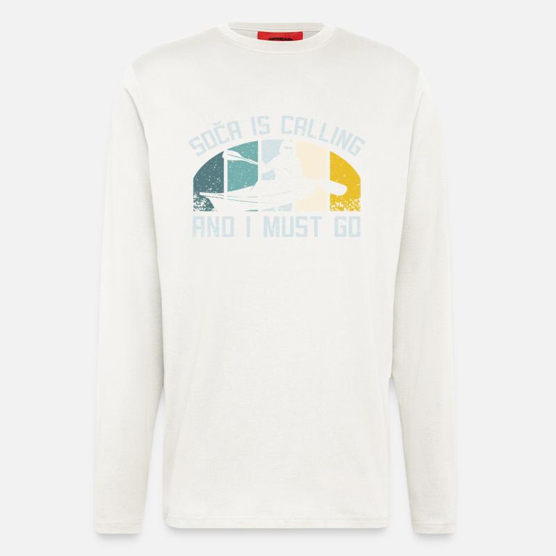 Kayaking on soca slovenia - Langarmshirt - made by SPREAD - OFF WHITE
