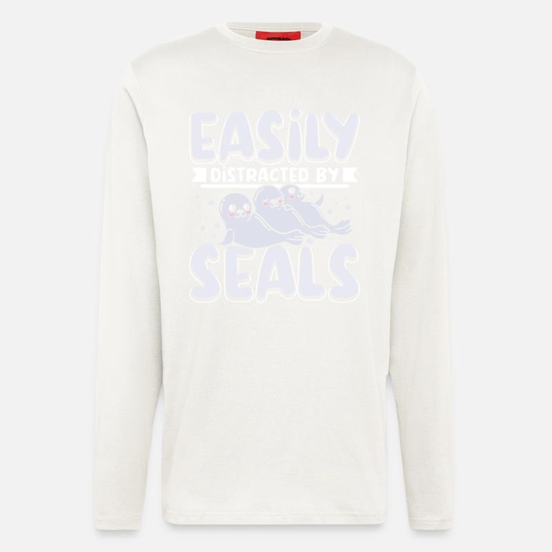Easily distracted by seals - Longsleeve - made by SPREAD  - OFF WHITE